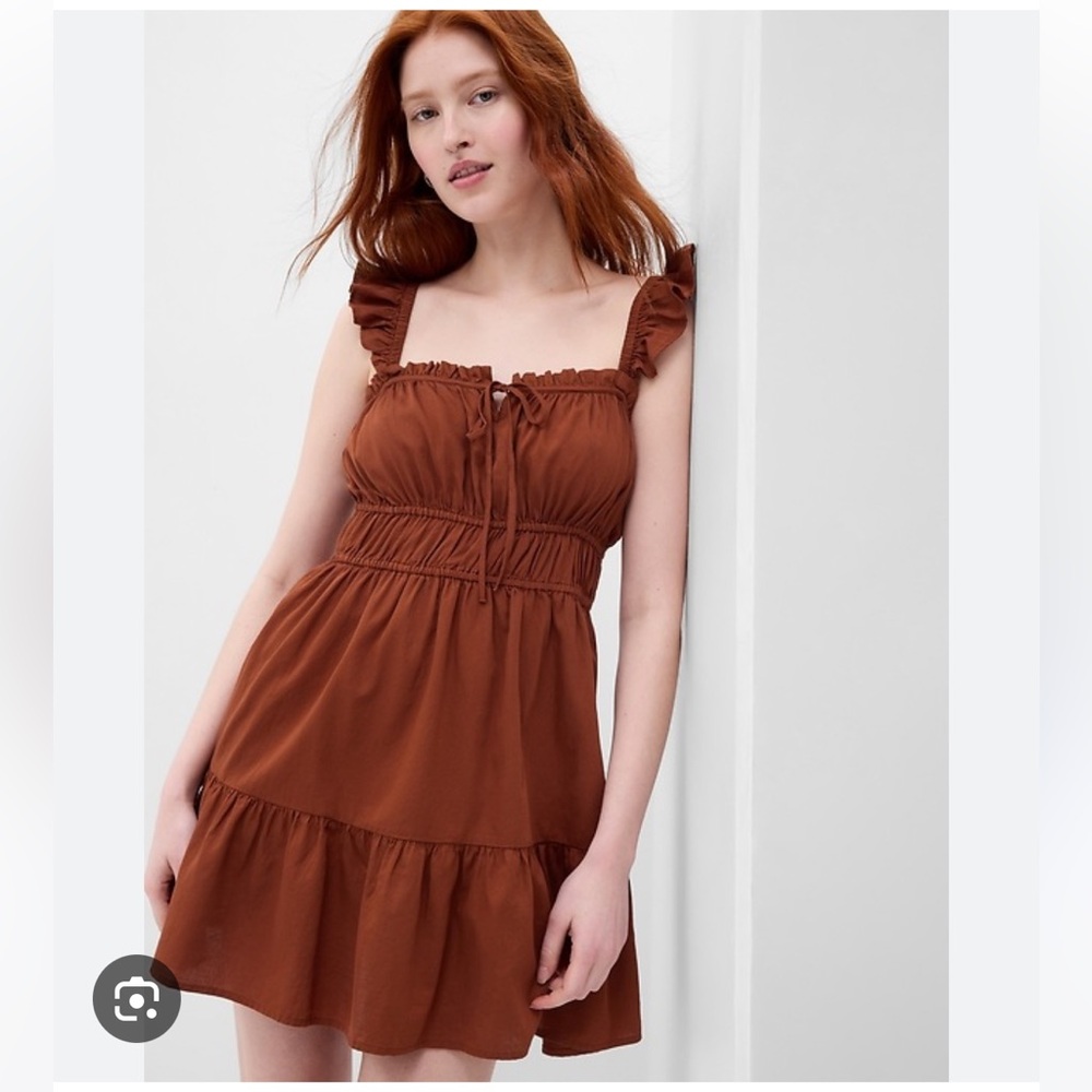 GAP Flutter Sleeve Cinch Waist Mini Dress